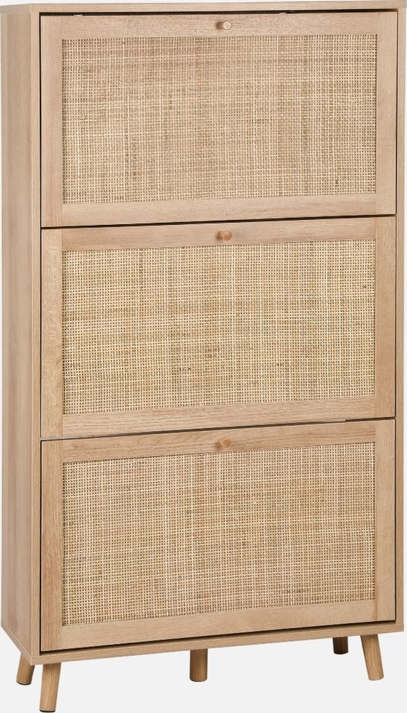 sweeek - Schuhschrank mit Rohrgeflecht - Natur Produktbild 