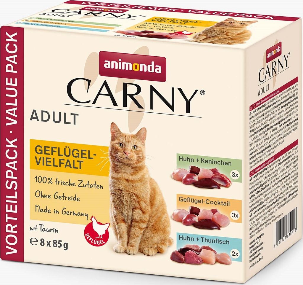 Animonda Carny Adult Geflügel-Mix mit 8 Frischebeuteln 85 g