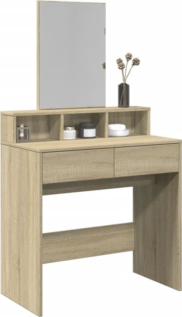"im Angebot" Schminktisch mit Spiegel Sonoma-Eiche 80x41x144,5 cm - Schminktische CC23494