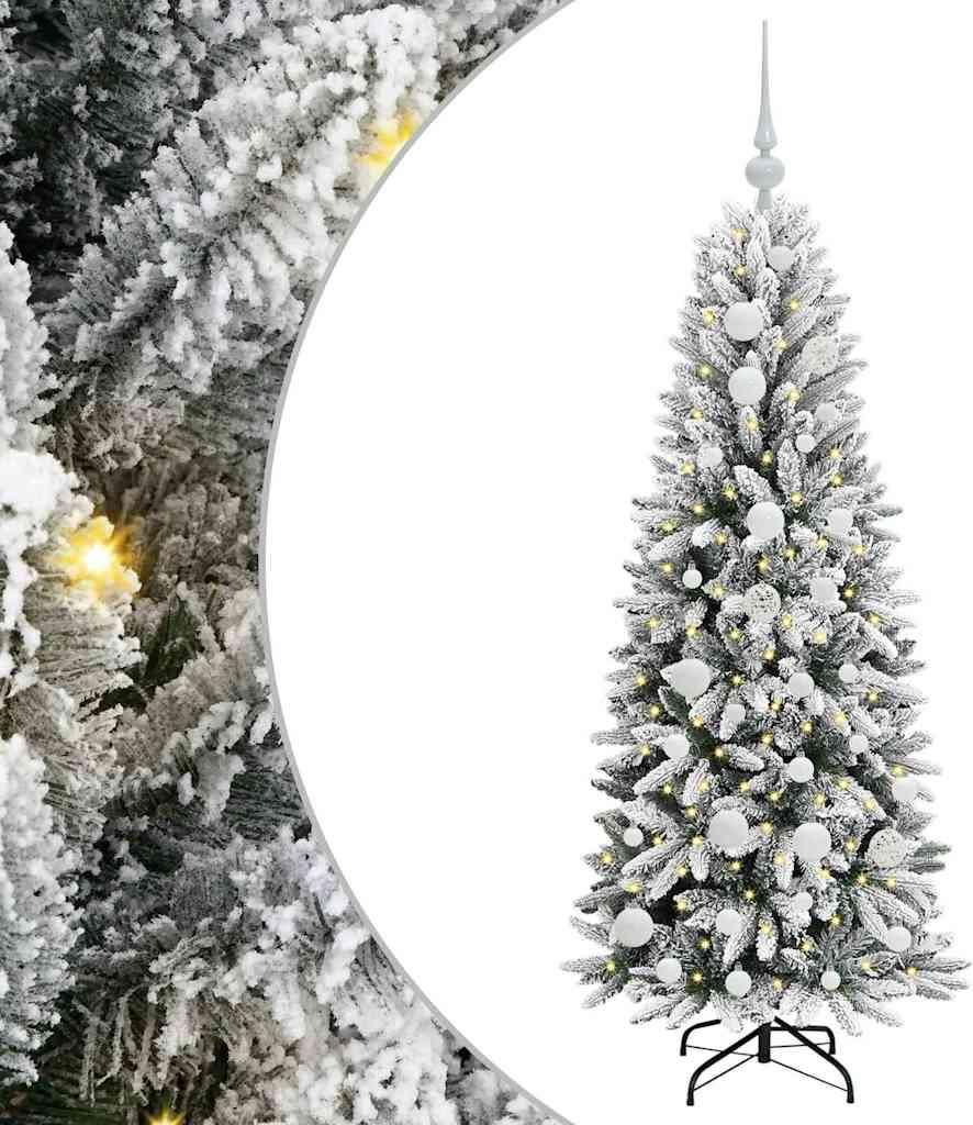 vidaXL Künstlicher Weihnachtsbaum mit 150 LEDs mit Ständer Weiß 120 cm