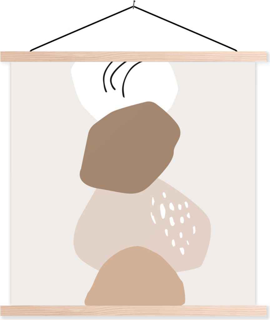 MuchoWow Textilposter Sommer - Spot - Braun 60x60 cm mit holzfarbenen Rahmen - Wanddekoration