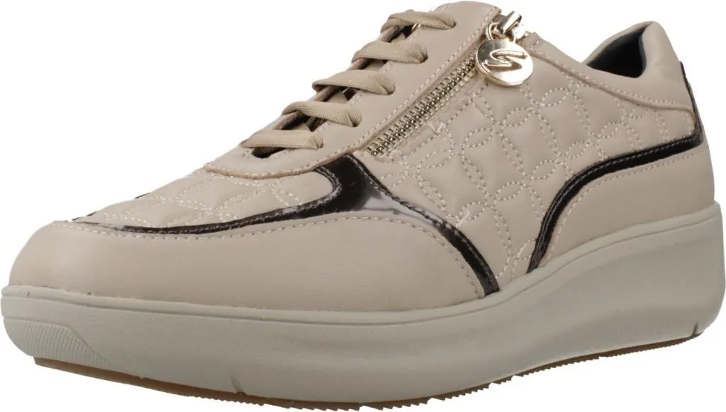 Baskets en Cuir Beige Stonefly Rock 36 Zip - Chaussures de Ville Femme