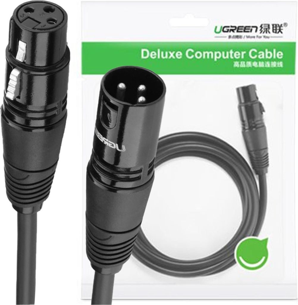 Câble Xlr femelle vers Xlr mâle Ugreen 20710B - 2M (Noir) Image du produit 