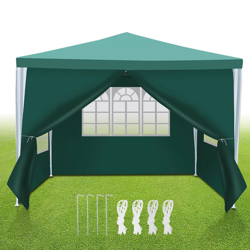 Gazebo Jopassy 3x3m con Bulloni | Tenda Esterna Verde Impermeabile