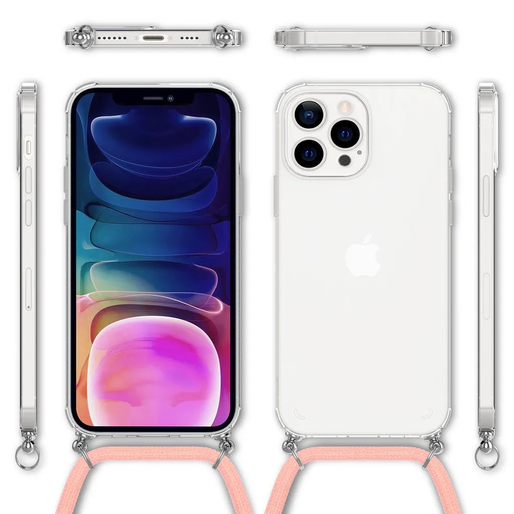 Custodia NALIA con catena per iPhone 13 Pro Max Rosa - 7