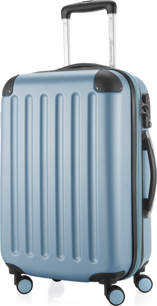 HAUPTSTADTKOFFER - Spree - Handgepäck mit Erweiterung, Koffer auf Rollen, Trolley Flugzeug Hartschalenkoffer Hand Luggage TSA, 55 cm, Cabin Bag ma...