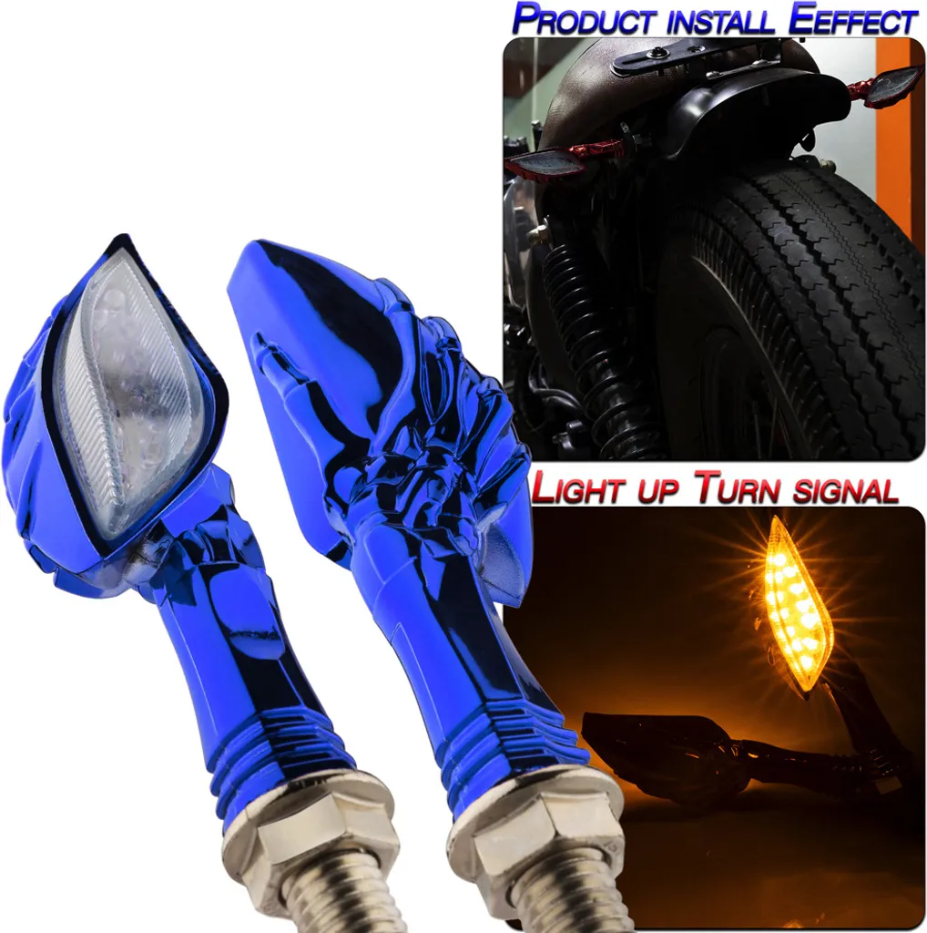 Frecce LED Moto Universali Blu Giallo Ambra - Design Premium 12V