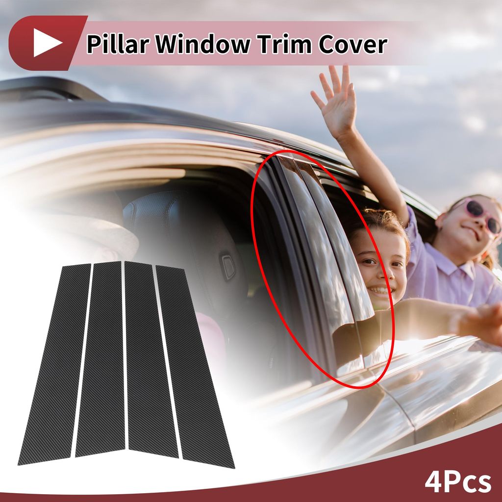 Türpfosten Fensterleiste Vorne Links Rechts für Volkswagen Golf 8 2021-2024 Kratzfester Aufkleber Pfosten Tür Au?enabdeckung 4 Stück