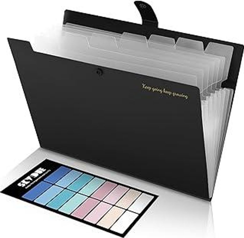 SKYDUE Dokumentenmappe A4, Fächermappe Mit Mit 8 Fächern, Ordner Mit Innentasche, Aktenordner/Folder/Ordnungsmappe Für Schule, Büro, Studium & ...