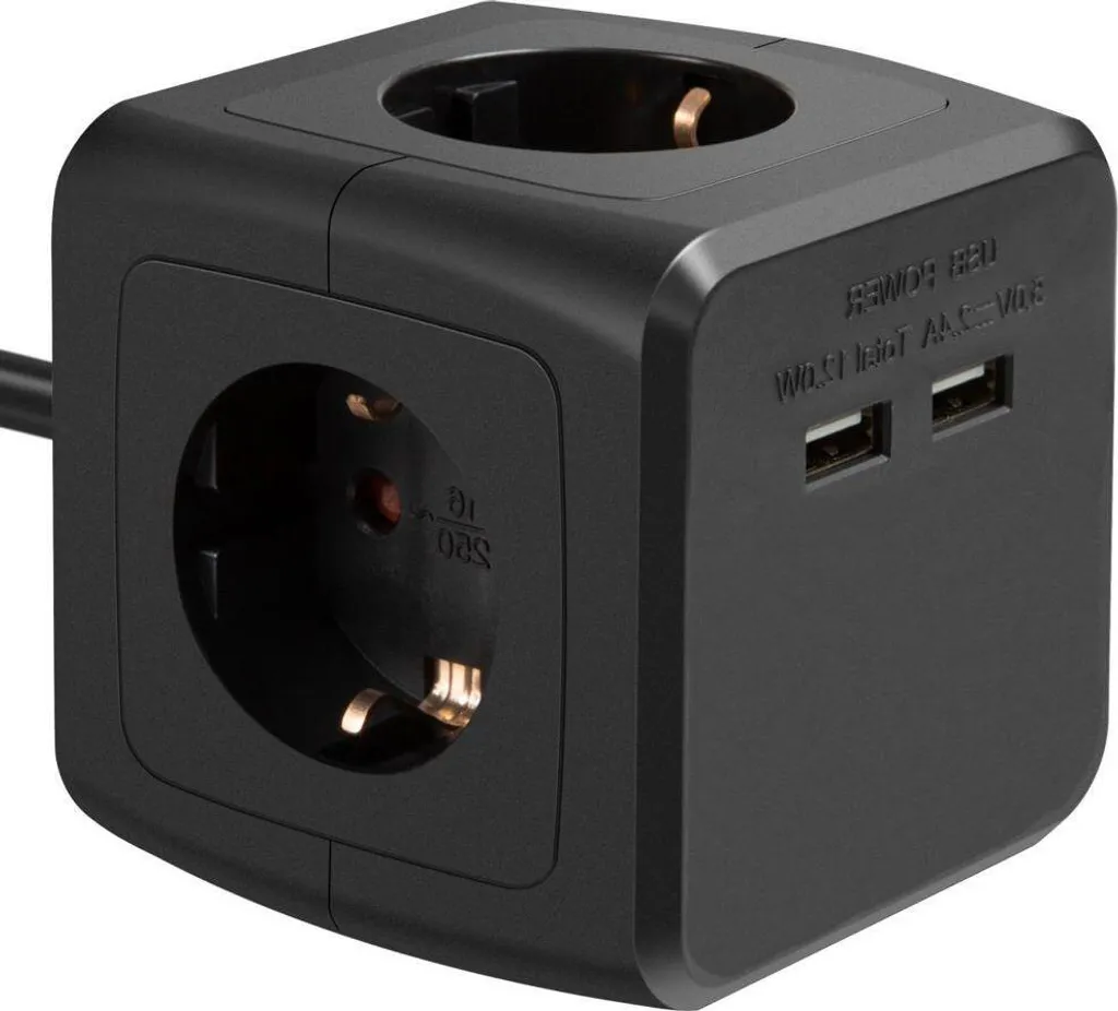 Multiprise 3 sorties 230V Allteq SU-101 câble 1,5 m plastique noir
