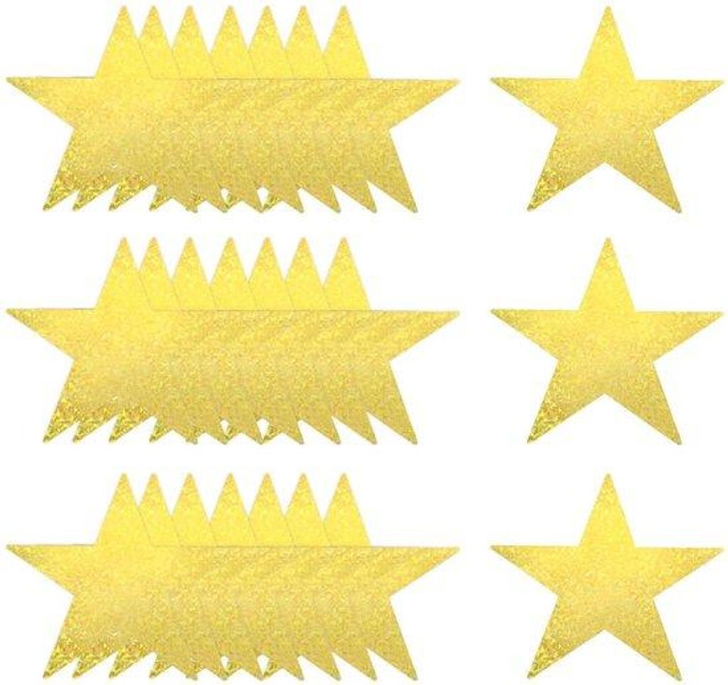 Goldene Laser-Sterne Dekoration 28cm 40Stück