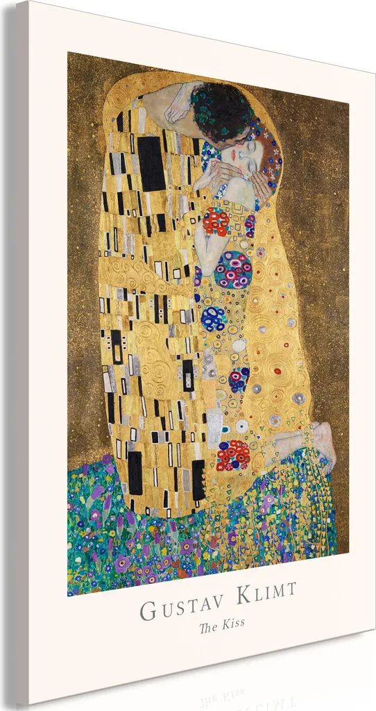 Quadro Klimt Il Bacio 80x120 cm - Stampa su Tela d'Arredo Moderna