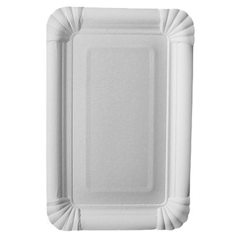 Papstar Teller, Pappe "pure" eckig 13 cm x 20 cm weiß, 18 x 25 Stück