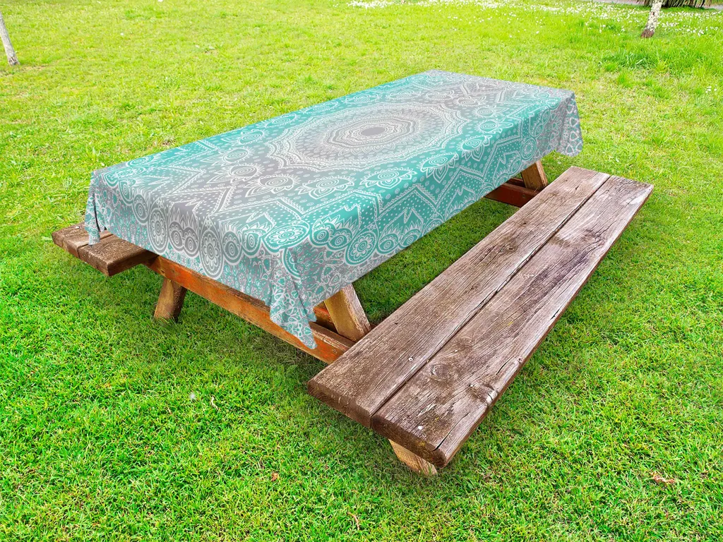 Tovaglia Spirituale Zen 145x265 cm Turchese - Arredo Esterno Etnico