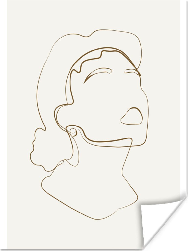 MuchoWow Poster Frauen - Linienkunst - Minimalismus 120x160 cm - Wandbilder