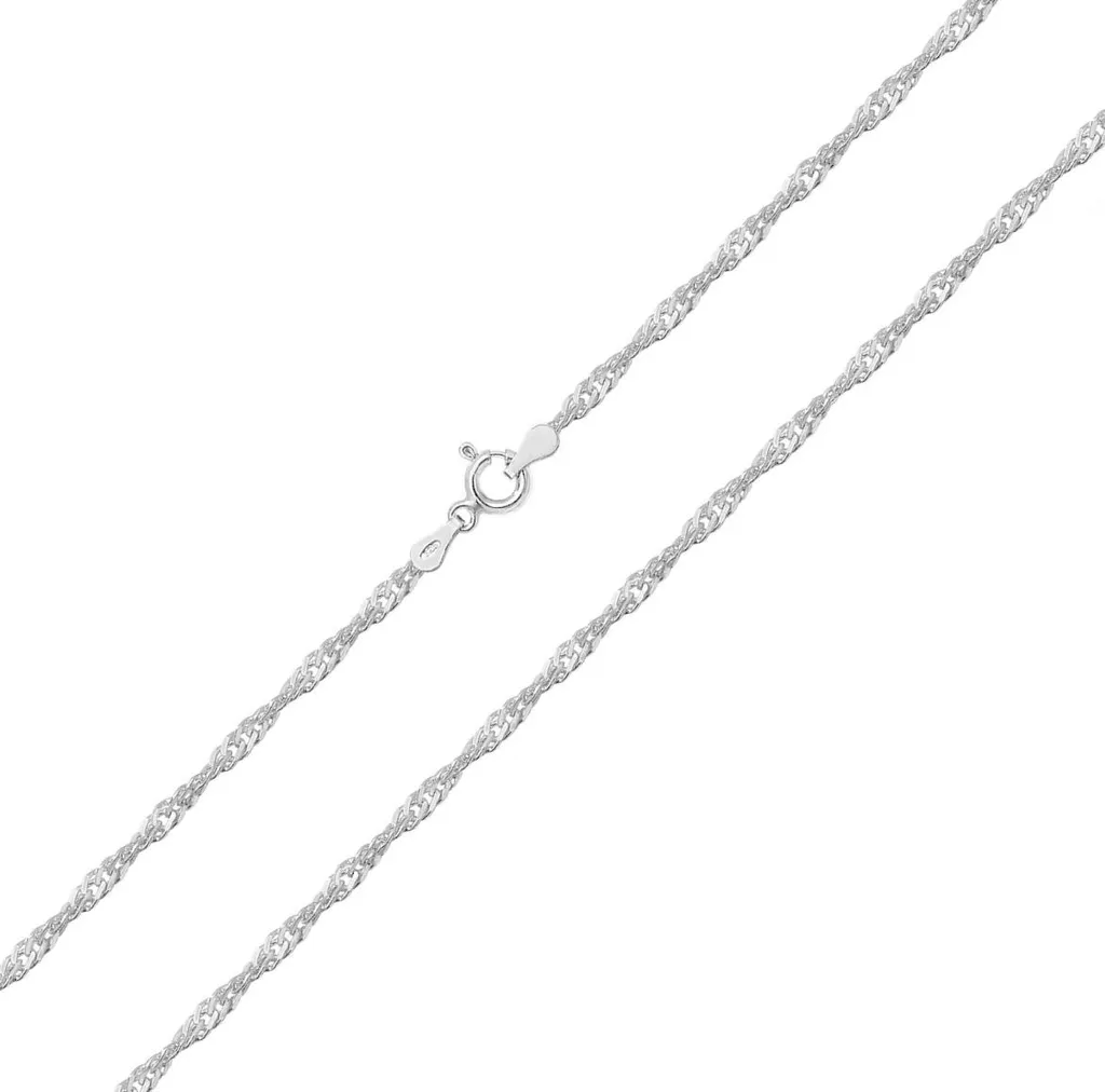 Collier Chaine Singapour en Argent 925 pour Femme - Longueur 56 cm