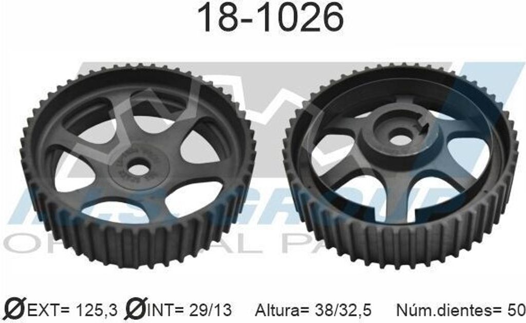 IJS GROUP Zahnrad Nockenwelle 18-1026 für FIAT PUNTO (188) 29 13mm 125,5mm 0,6kg