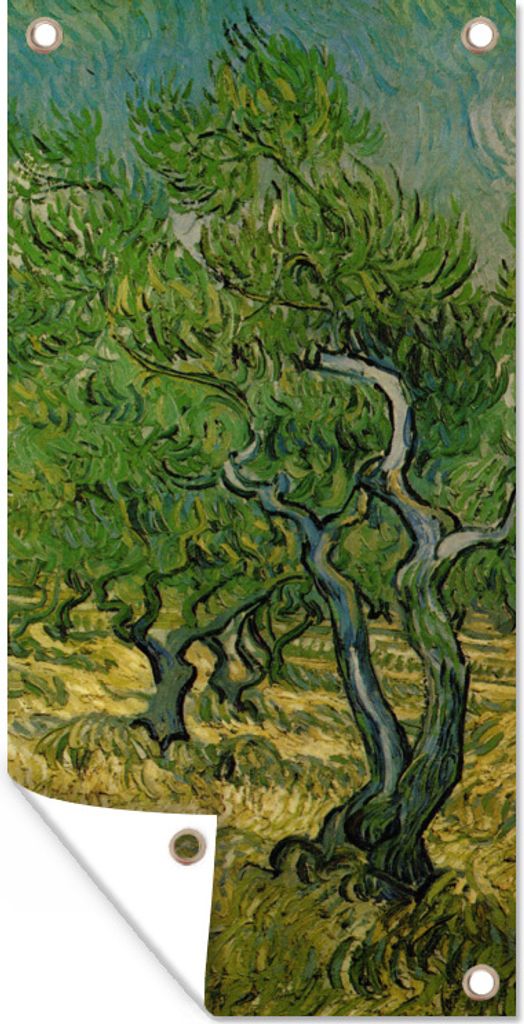 MuchoWow 30x60 cm Outdoor-Poster Gartendeko Sichtschutz Garten Poster für den Garten Olivenhain - Vincent van Gogh