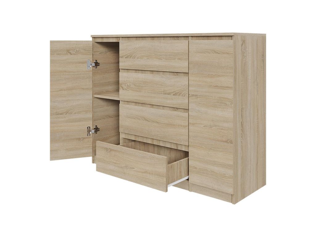 Kommode AVEN 120cm Sonoma-Eiche mit 4 Schubladen und 2 Produktbild 