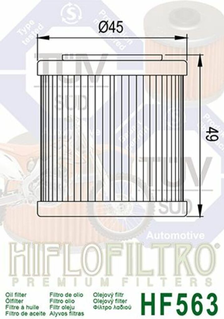 Filtr oleju HIFLOFILTRO - HF563 Zdjęcie produktu 
