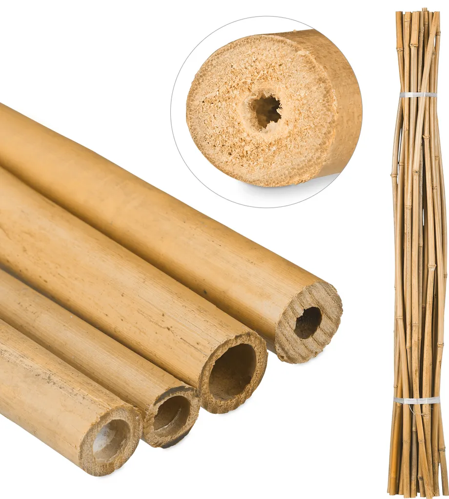 Tuteur en Bambou Naturel 150 cm - Lot de Tiges pour Support de Plante