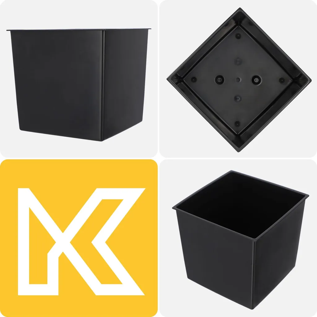 Cache-pot graphite 30cm résistant avec insert de plantation intégré - 12