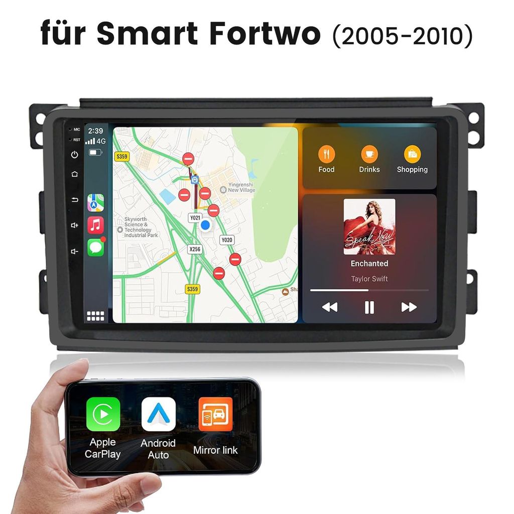 Autoradio pour Smart Fortwo Forfour (2005-2010) - Système Image du produit 