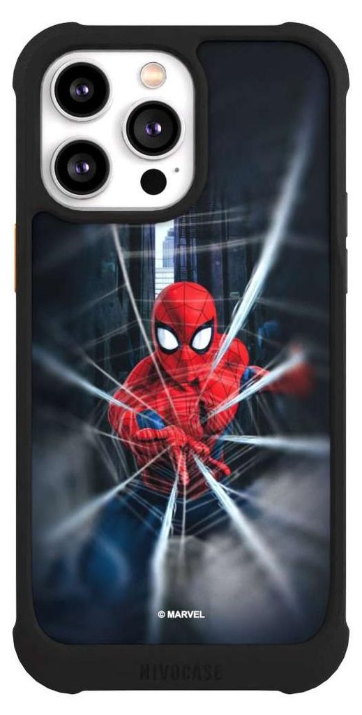 NIVOCASE Hülle für Apple iPhone 14 Pro Max Stoßfeste Handyhülle NIVOmax Case Schwarz Kinofilm Marvel Spider-Man