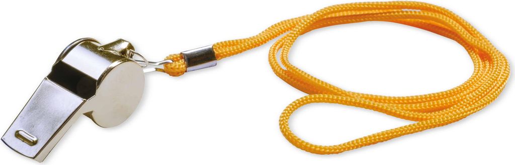 Trillerffeife Metall mit Kordel Produktbild 