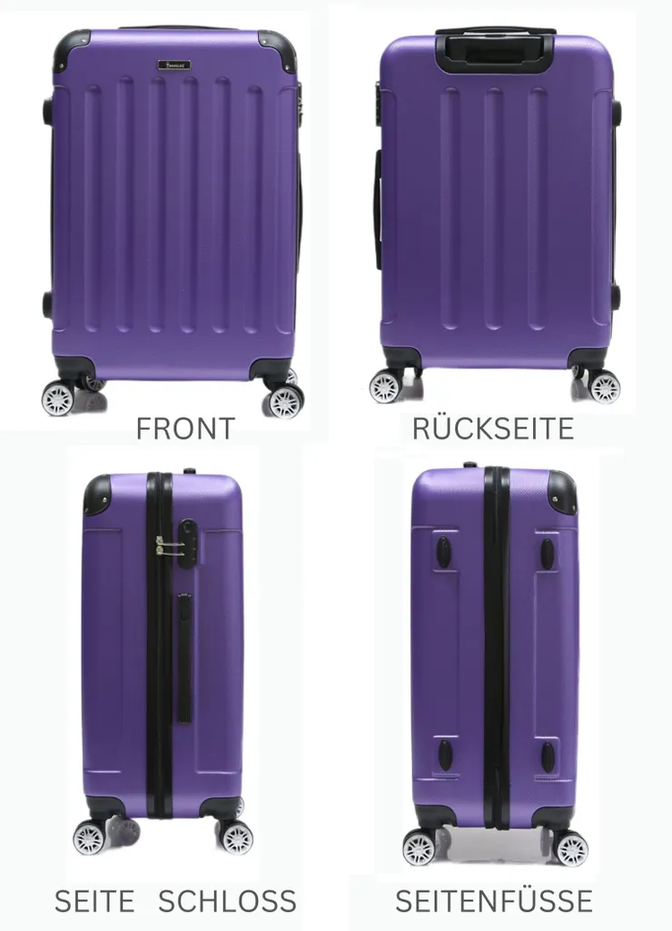 Offerta Set 3 Valigie Viola | Tris Trolley Rigidi ABS Prezzo Outlet - 3