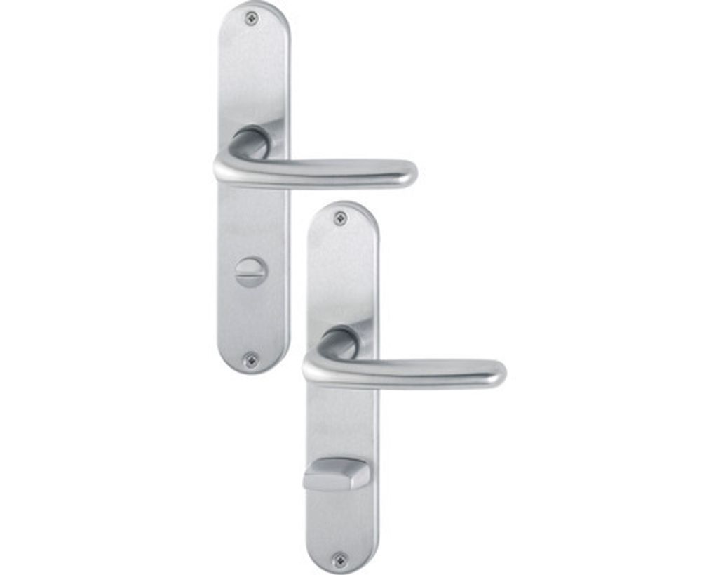 Hoppe Cardiff Langschildgarnitur F69 Edelstahl matt E1850Z/302, Bad / WC