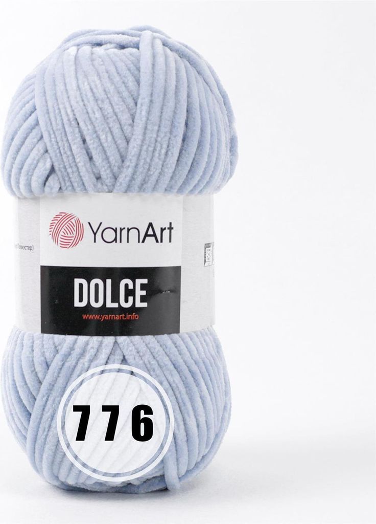 YarnArt Dolce 100% Polyester Chenille Garn graublau 776, Produktbild 