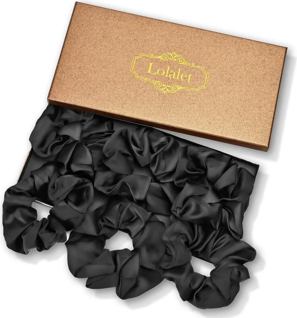 Élastiques à Cheveux Larges Noir Lot de 6 Accessoires Coiffure Doux