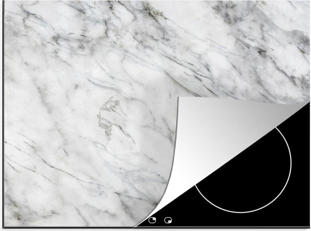 KitchenYeah Herdabdeckplatte Marmor - Stein - Muster , 65x52cm, Küche Deko, Glaskeramikfeld Herdabdeckung, Abdeckplatte fùr Kochfeld