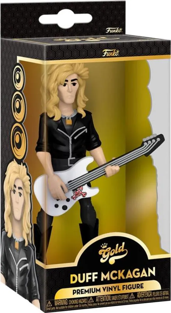 Déco Rock : Figurine Duff Guns N Roses dorée pour vitrine de collection