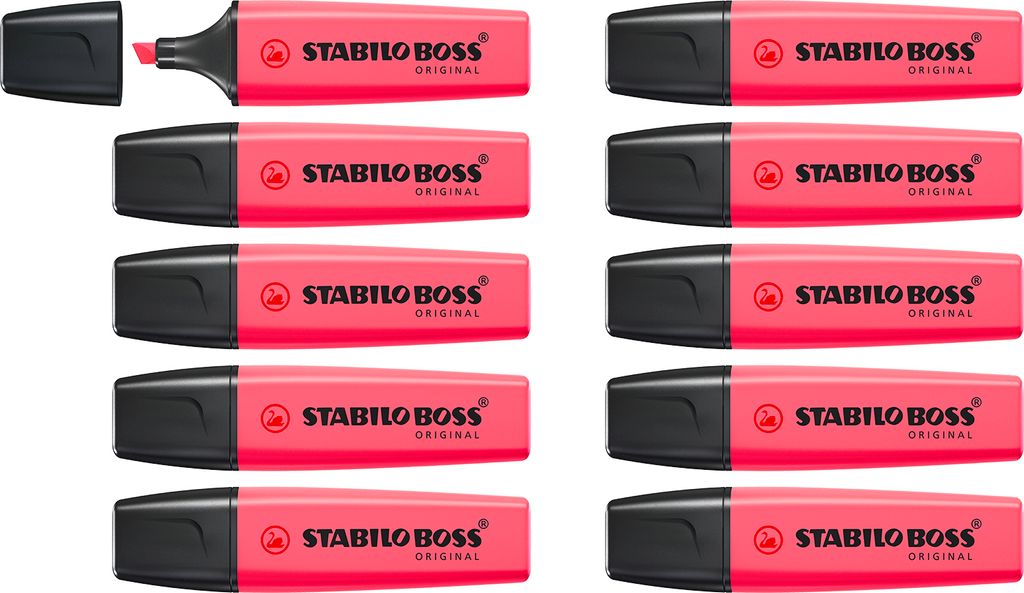 Textmarker - STABILO BOSS ORIGINAL - 10er Pack - pink