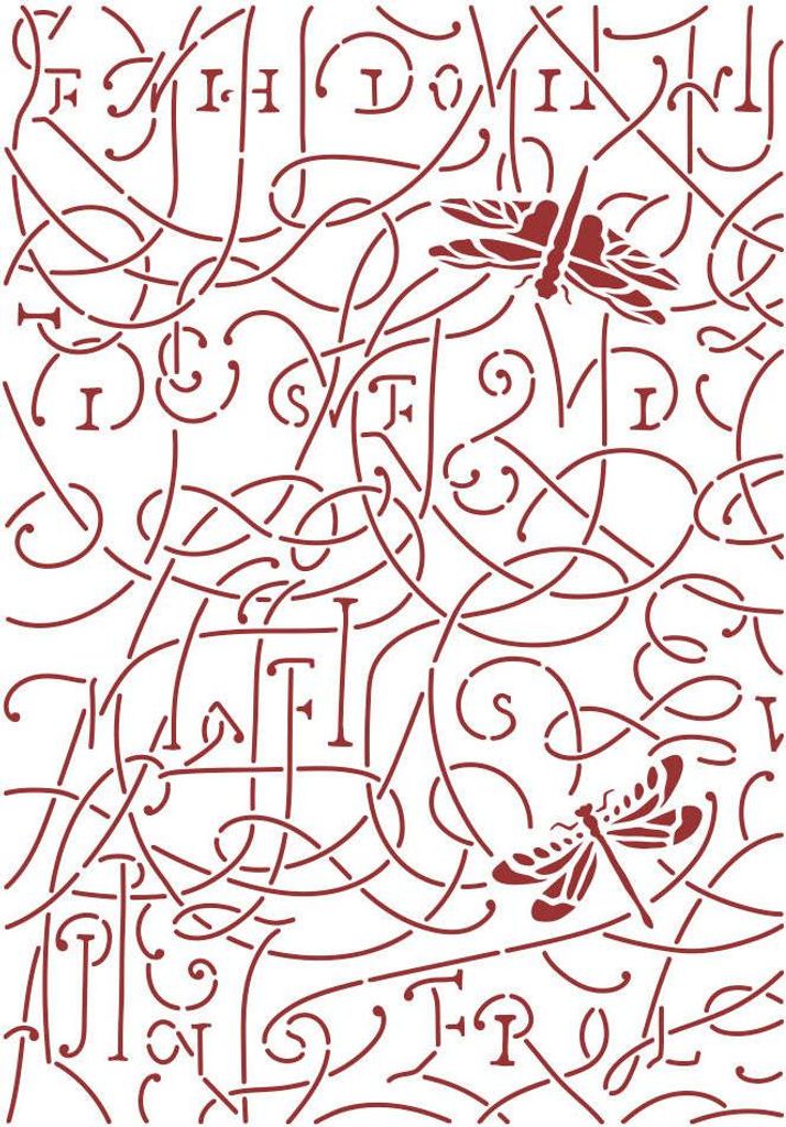 Schablone 21x29,7 - Stamperia - Romantische Gartenhaus-Libelle
