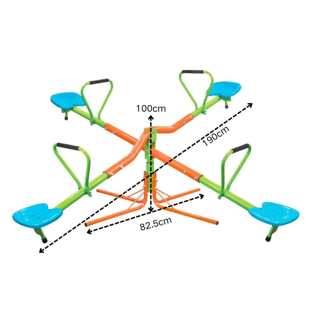 Balançoire rotative 360° durable 4 places avec structure haute qualité - 2