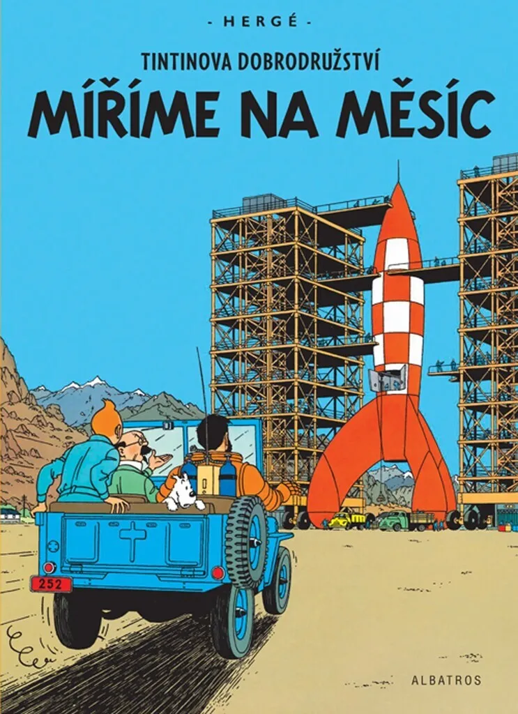 Livre Tintin Objectif Lune - Édition Cartonnée Hergé - Graphisme Original
