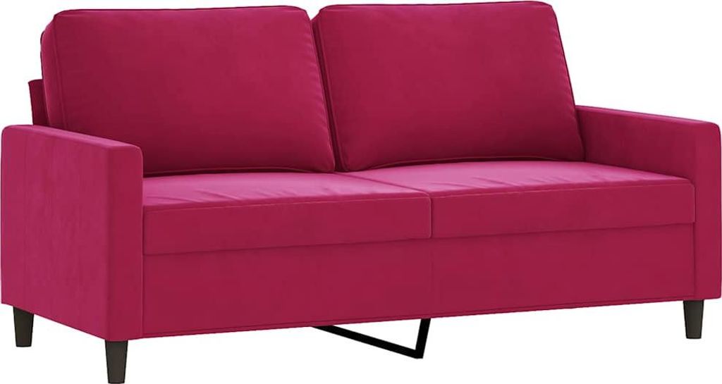 vidaXL 2-Sitzer-Sofa Weinrot 140 cm Samt Produktbild 