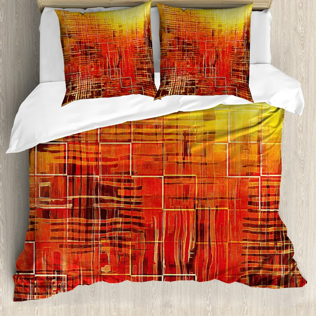 Set Letto ABAKUHAUS Mosaico Arancione 200x200 per Famiglie