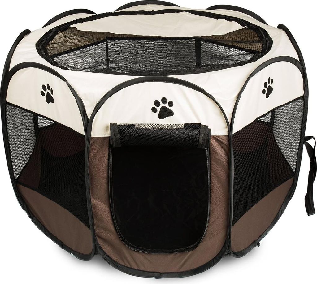 Style Puppybox, Tierebox, Hundehaus, Welpenauslauf, Laufstall für Hunde, Katzenhaus, wasserdichtes Zelt für kleine Tiere wie Hunde, Katzen (L, br...