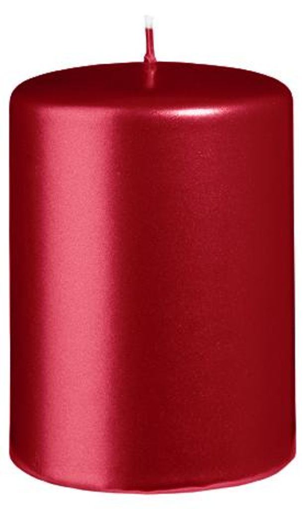 Stumpenkerzen Metallic Glanz Weihnachtsrot Rot 100 x Ø 70 Produktbild 
