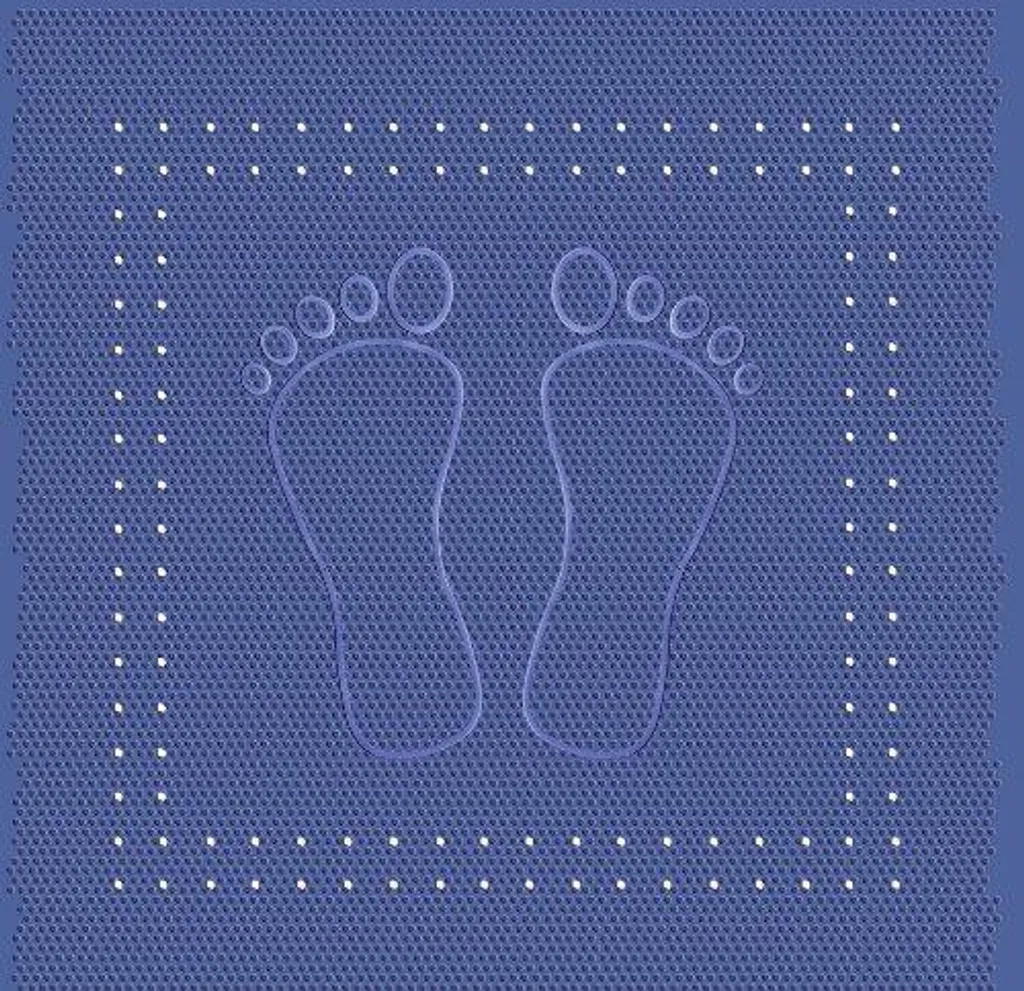Kleine Wolke Foot Tappeto Doccia Blu 55x55 - Sicurezza per Bambini e Anziani