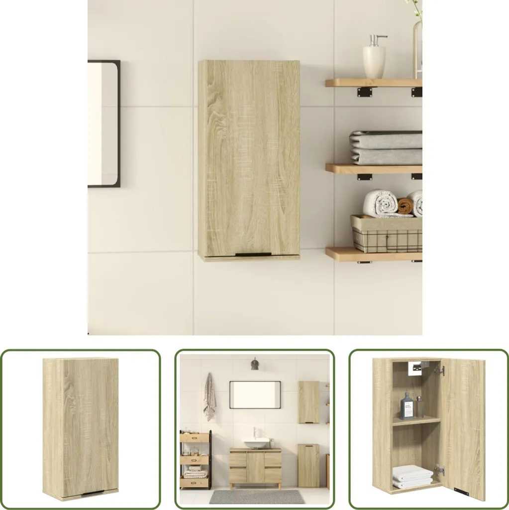 Mobile Bagno Rovere Sonoma 32cm: Eleganza Sospesa per il tuo Bagno