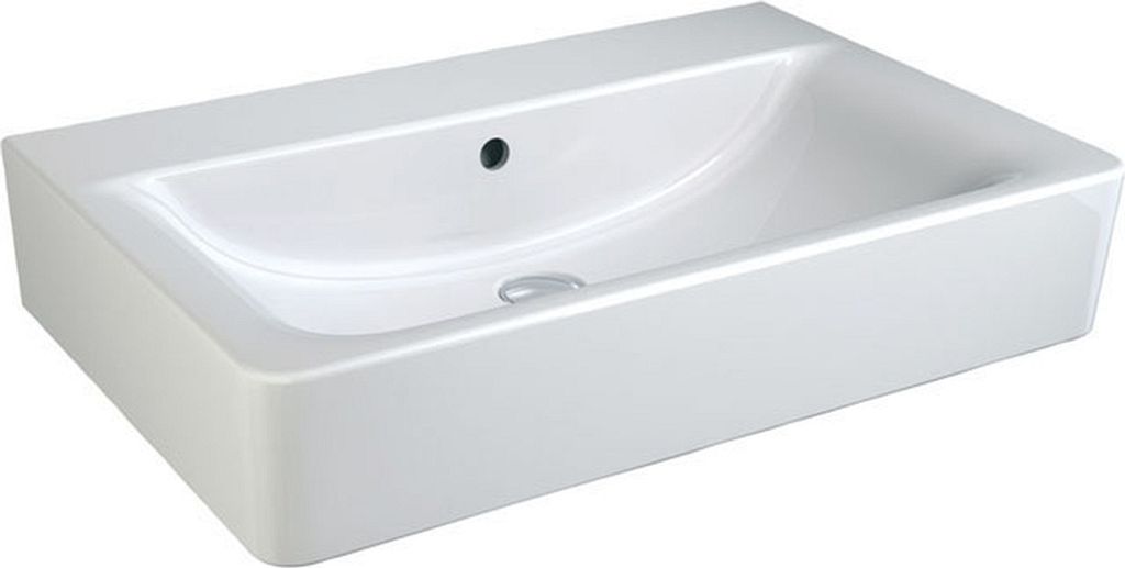 Ideal Standard Waschtisch CUBE CONNECT ohne Hahnloch, mit Überlauf 650 mm weiß