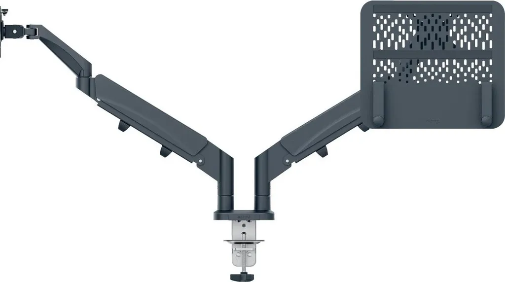 Bras double Leitz Ergo moniteur et ordinateur portable gris anthracite