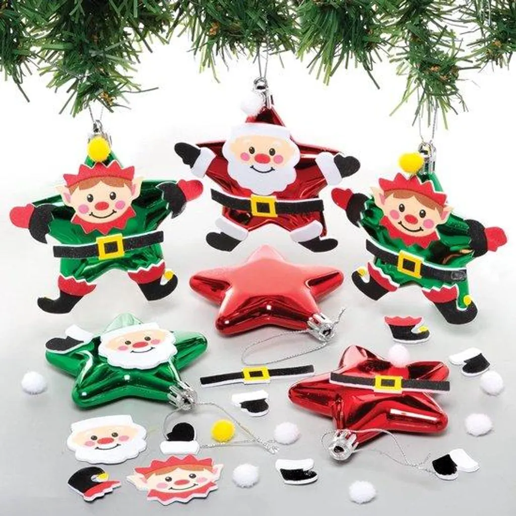 Kit DIY Noël pour Enfants - 6 Suspensions Sapin à Créer Soi-Même