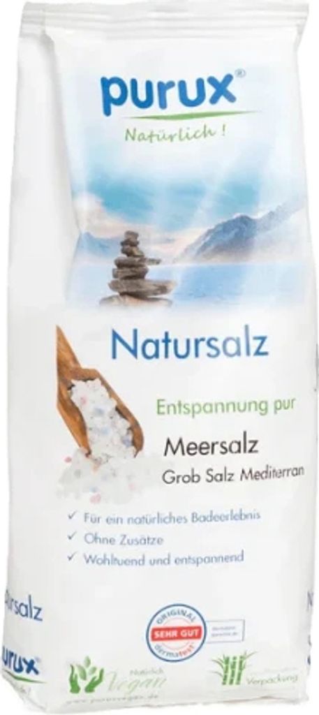 1 Kg Mediterran Badesalz Grob Badezusatz 100% Meersalz