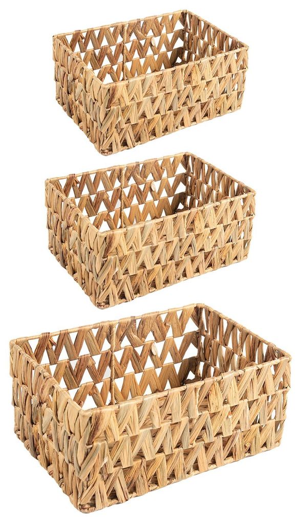 Aufbewahrungskorb TONOA 3er Set natur - stapelbar Produktbild 